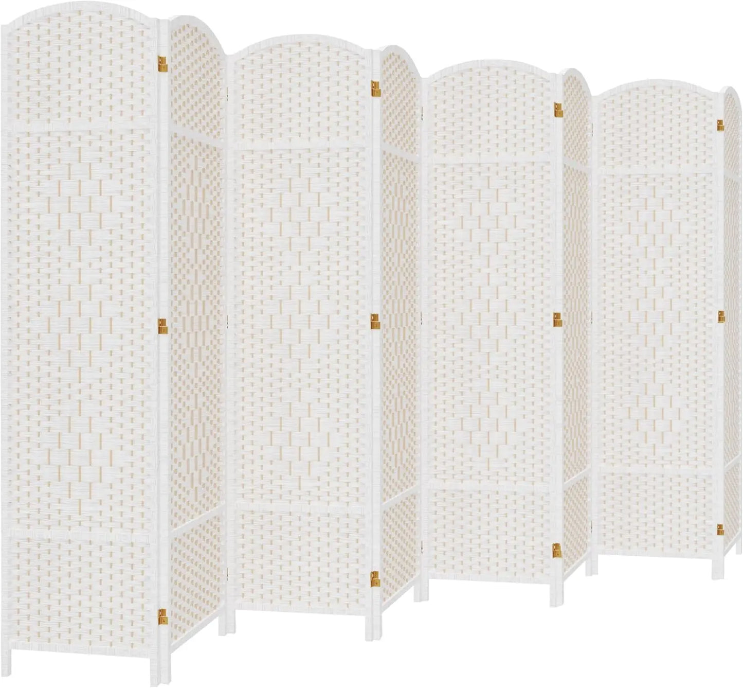 8 Panel Room Divider 6ft Tall Folding Privacy Screen 360° Rotation Wood