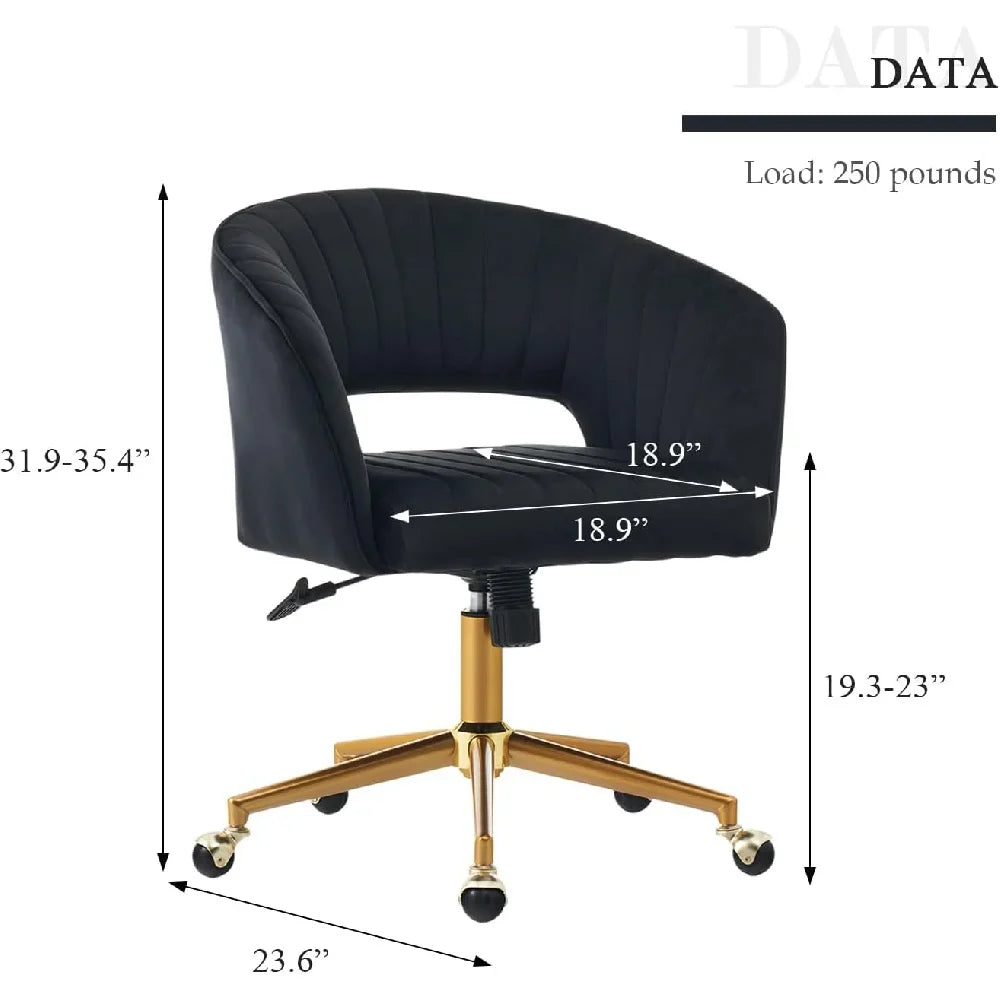 Modern Adjustable Office Desk Chair Swivel Vanity Chair with Wheels