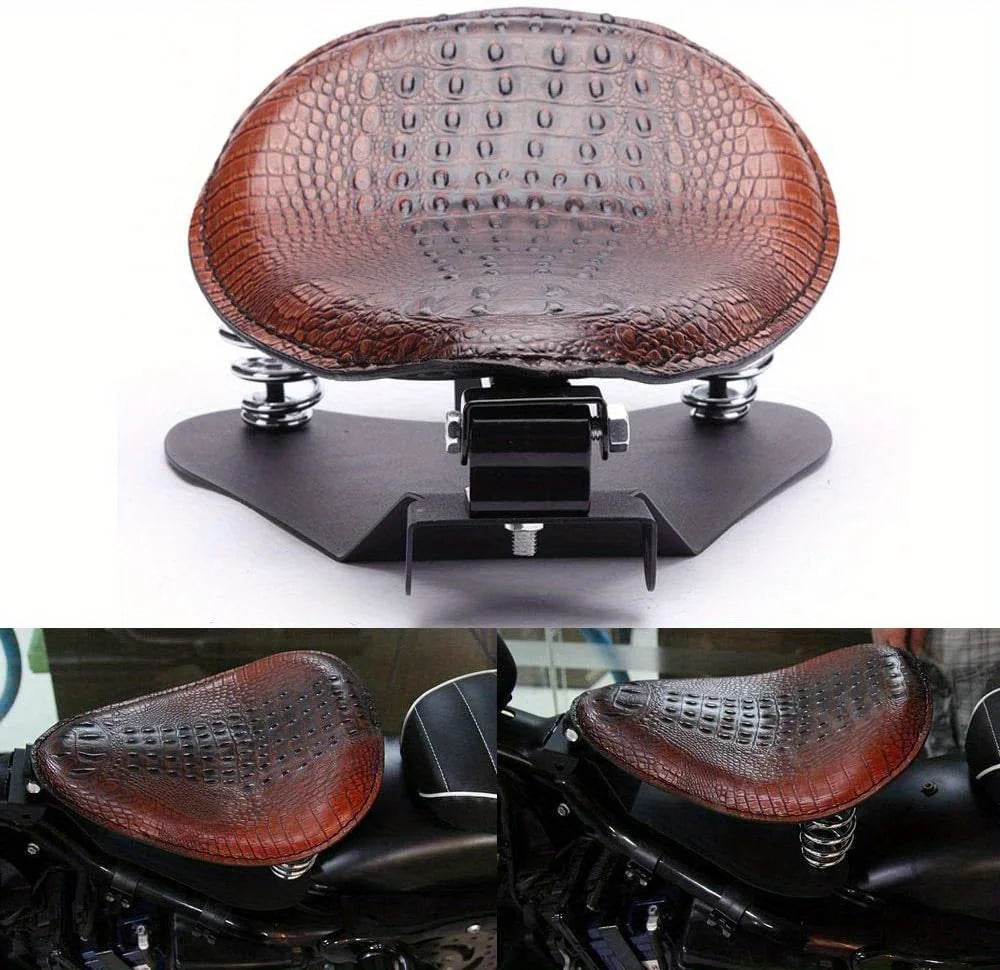 Motorcycle PU Leather Solo Seat with Base for Honda Suzuki Sportster