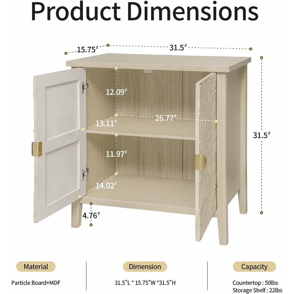 Sideboard Buffet Cabinet with Adjustable Shelves and 2 Doors for Home