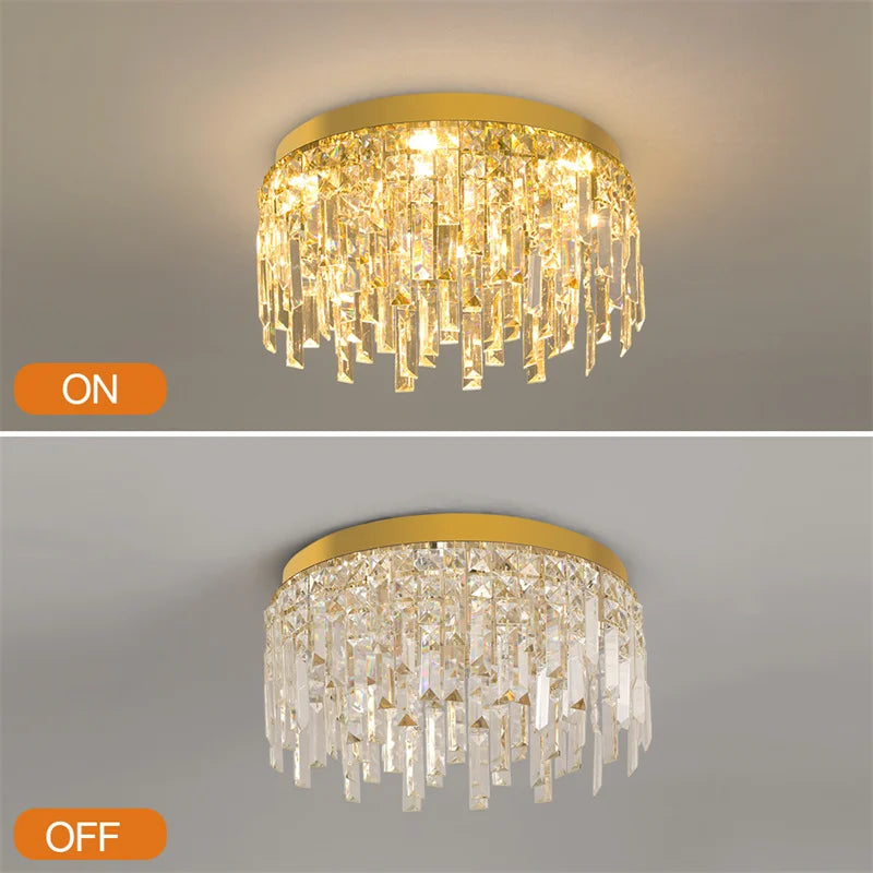 Drop Crystal Pendant Light Chandelier Ceiling Lamp for Dining Room