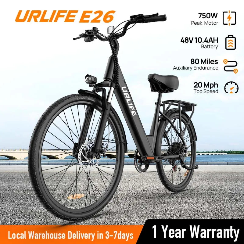 Peak 750W Electric Bike Adults 48V 10.4Ah Removable Battery 20MPH