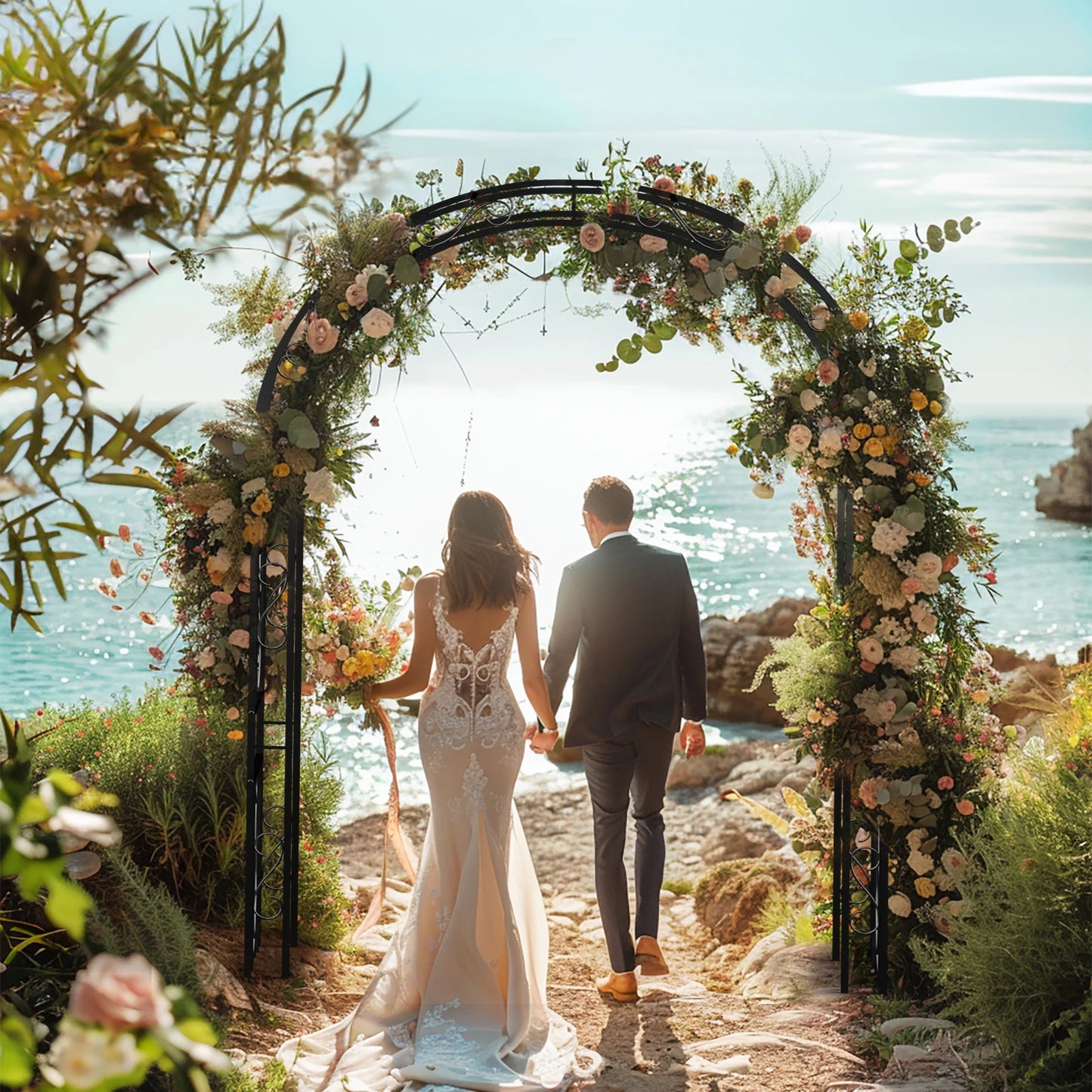 Metal Garden Plant Trellis Wedding Arch Frame for Climbing Plants