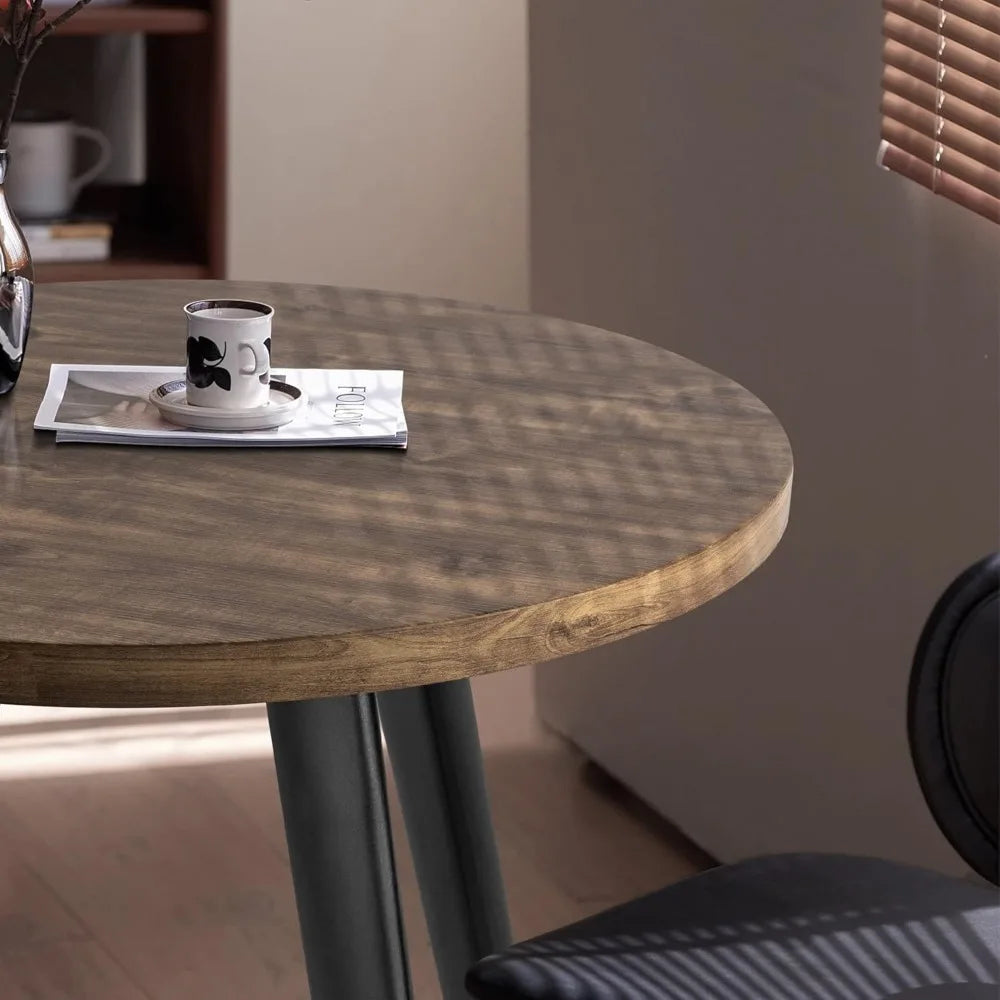 Round Small Dining Table for 2 Mid-Century Modern Kitchen Table