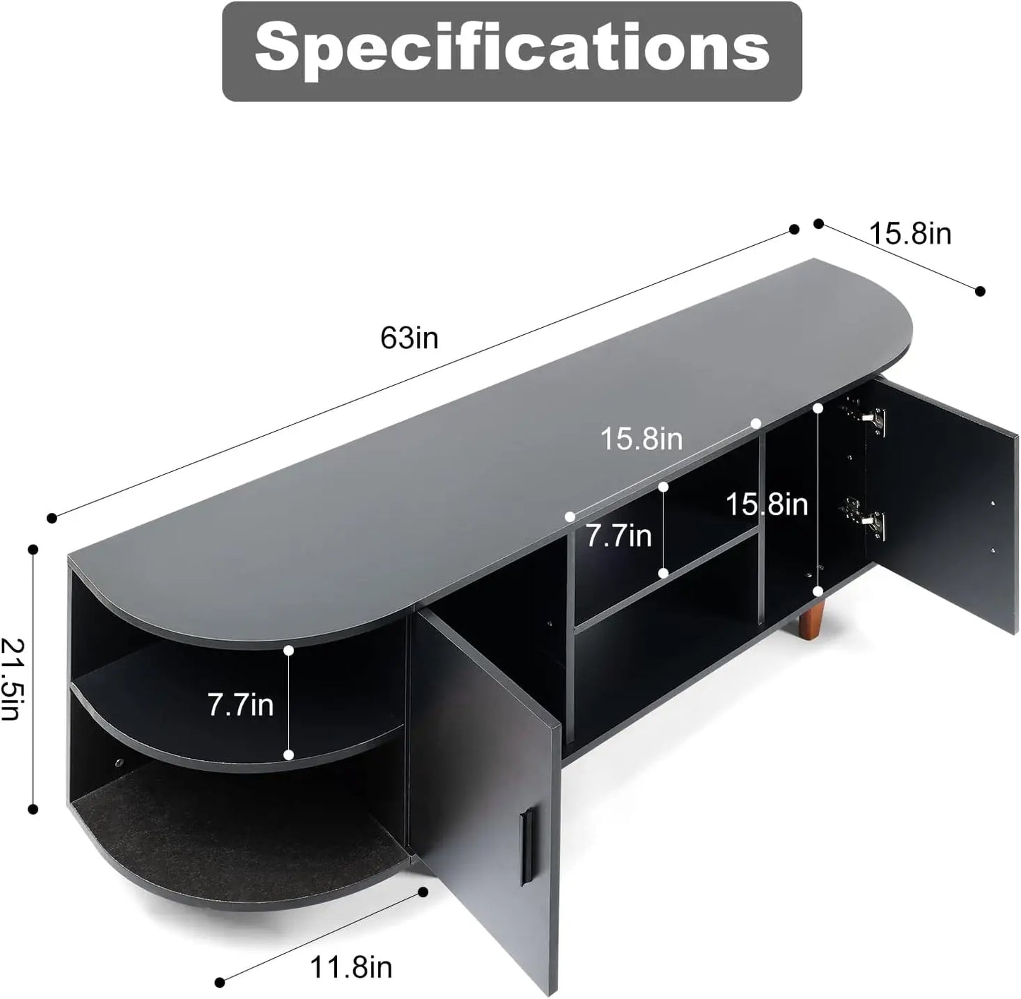 Farmhouse TV Stand for 65-70 Inch TV Modern Mid Century Media Console