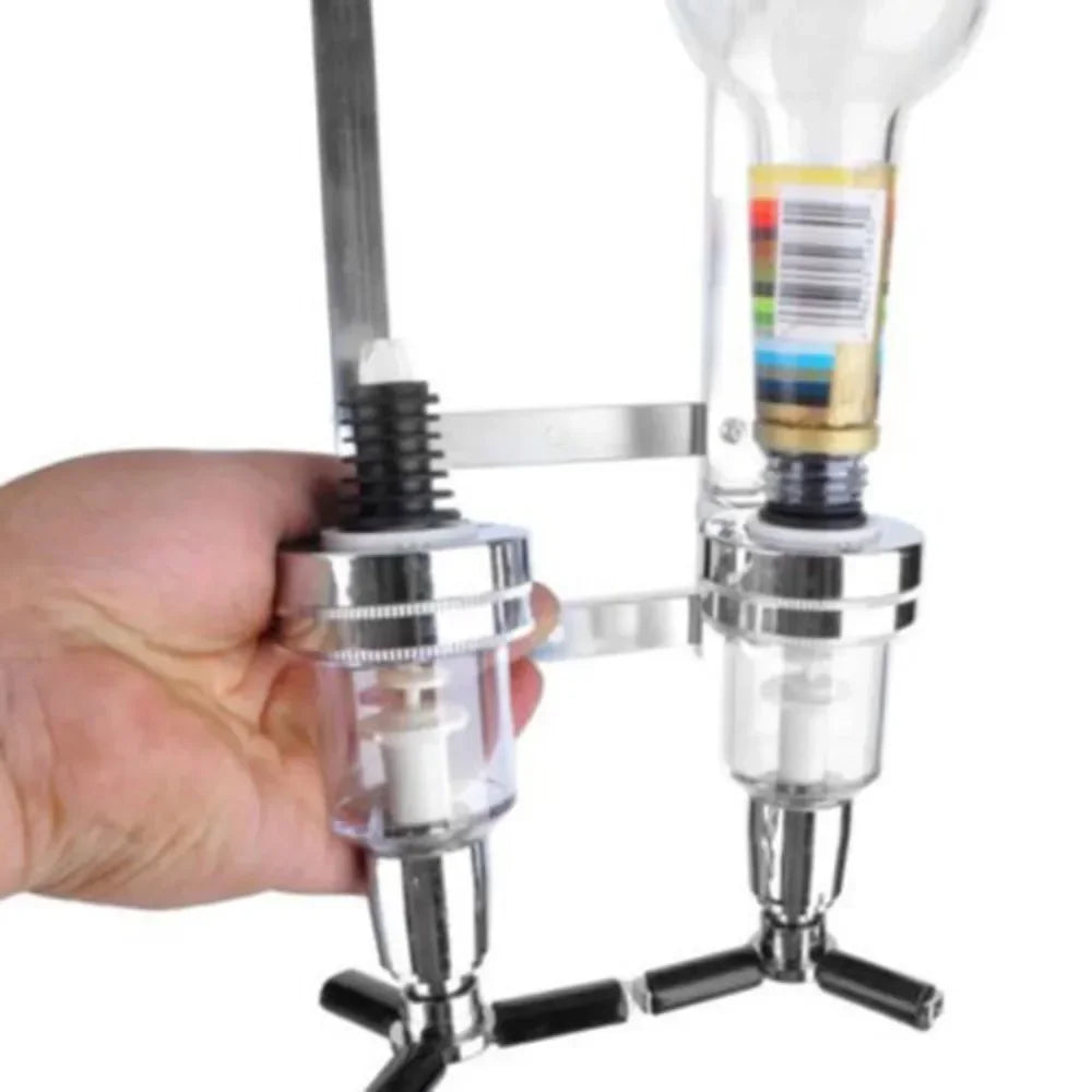 Ljustra Wall Mount 4 Bottle Dispenser Alcohol Shelf Liquor Rack