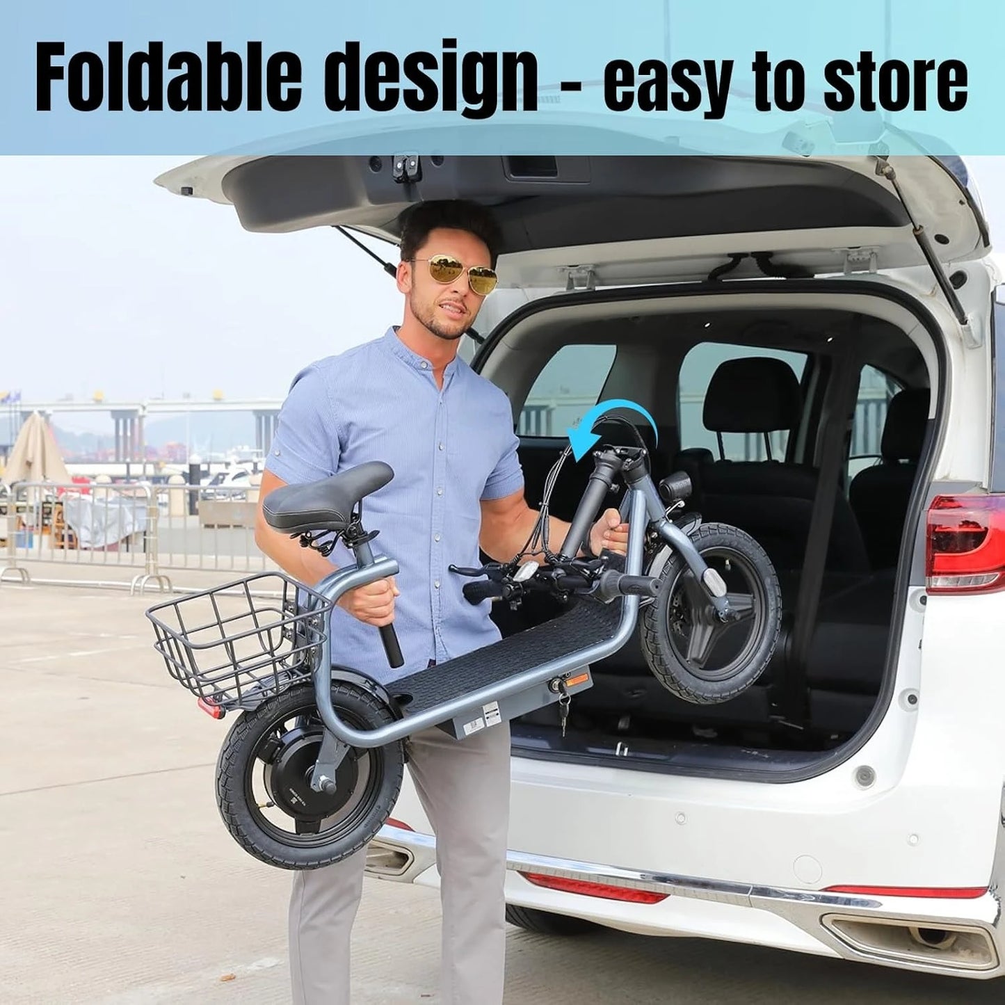 Peak 560W Electric Scooter Adults 14 Inch Tire 20MPH Foldable Seat