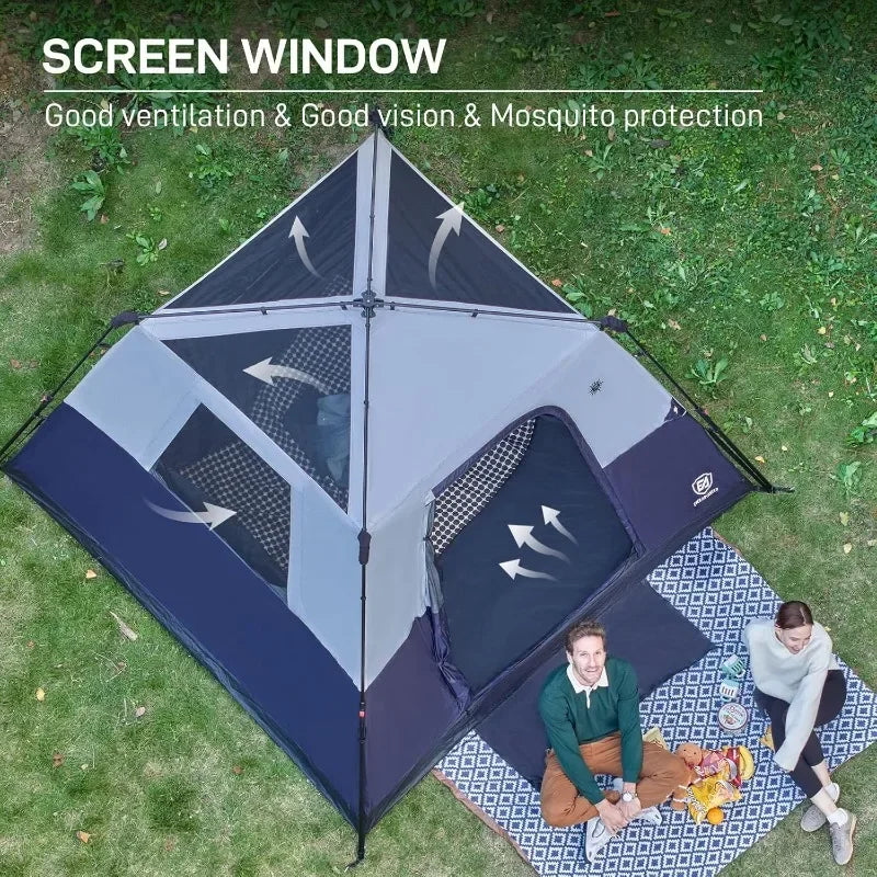 Ljustra 6 Person Blackout Camping Tent Instant Setup Waterproof Cabin