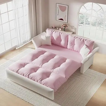 Ljustra 74.8" Queen Pull Out Sofa Bed Luxury Velvet Convertible Couch