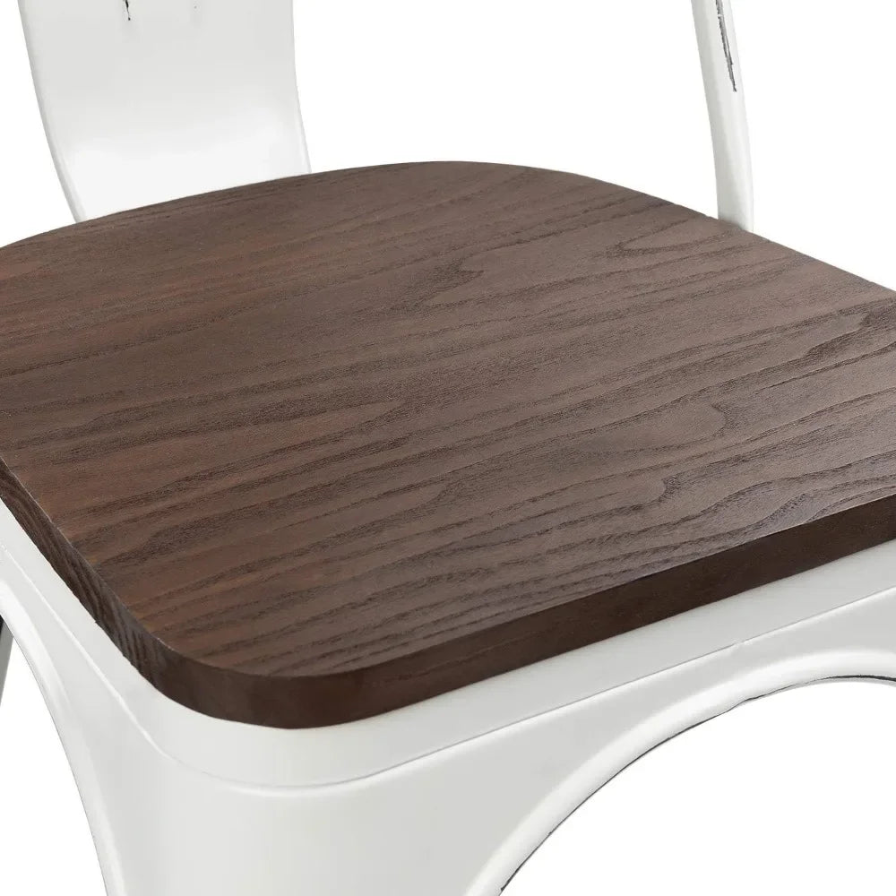 Ljustra Metal Dining Chairs Set of 4 Stackable Indoor Outdoor Kitchen Use