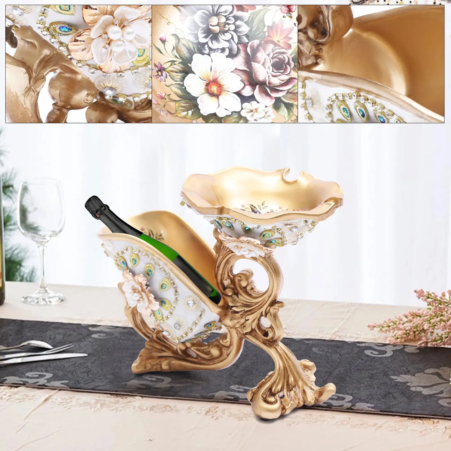 Stylish Multi-Functional Wine Holder Rack for Goblets and Dried Fruits