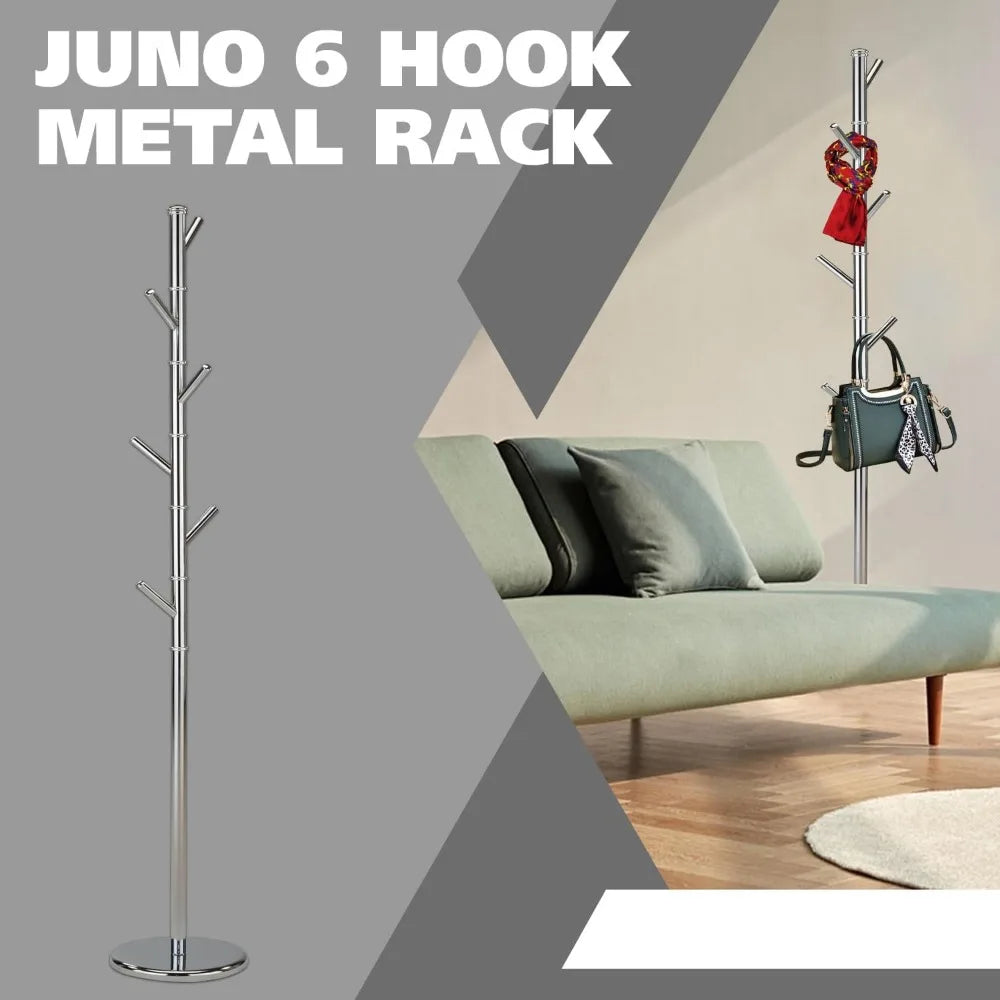 Ljustra Metal Freestanding Coat Rack Hall Tree for Hats Coats Entryway