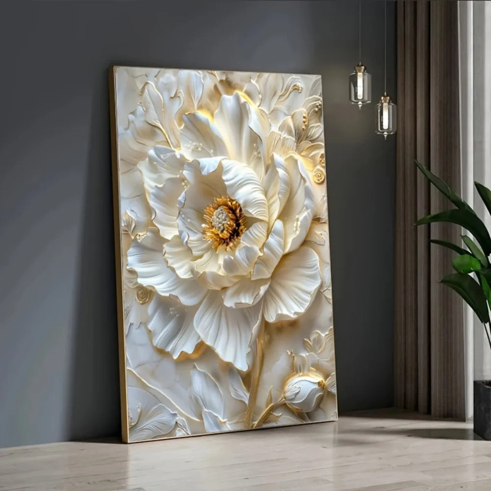 Modern Abstract Floral Canvas Art Print Frameless Wall Decoration