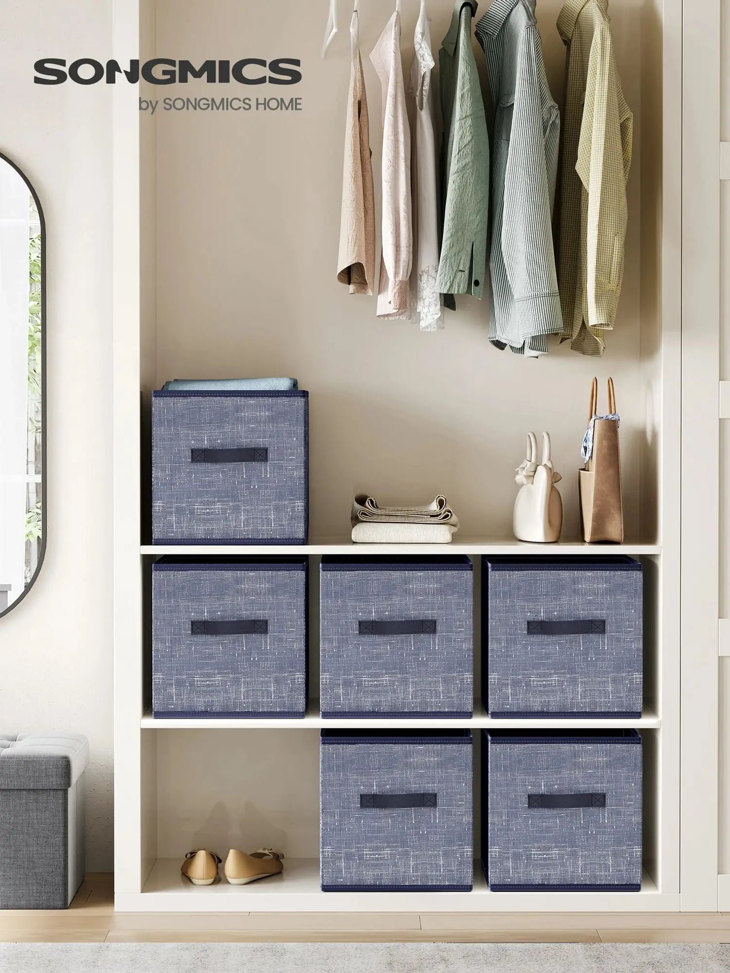 Ljustra Storage Cubes Set of 6 Foldable Non-Woven Fabric Bins Organizers