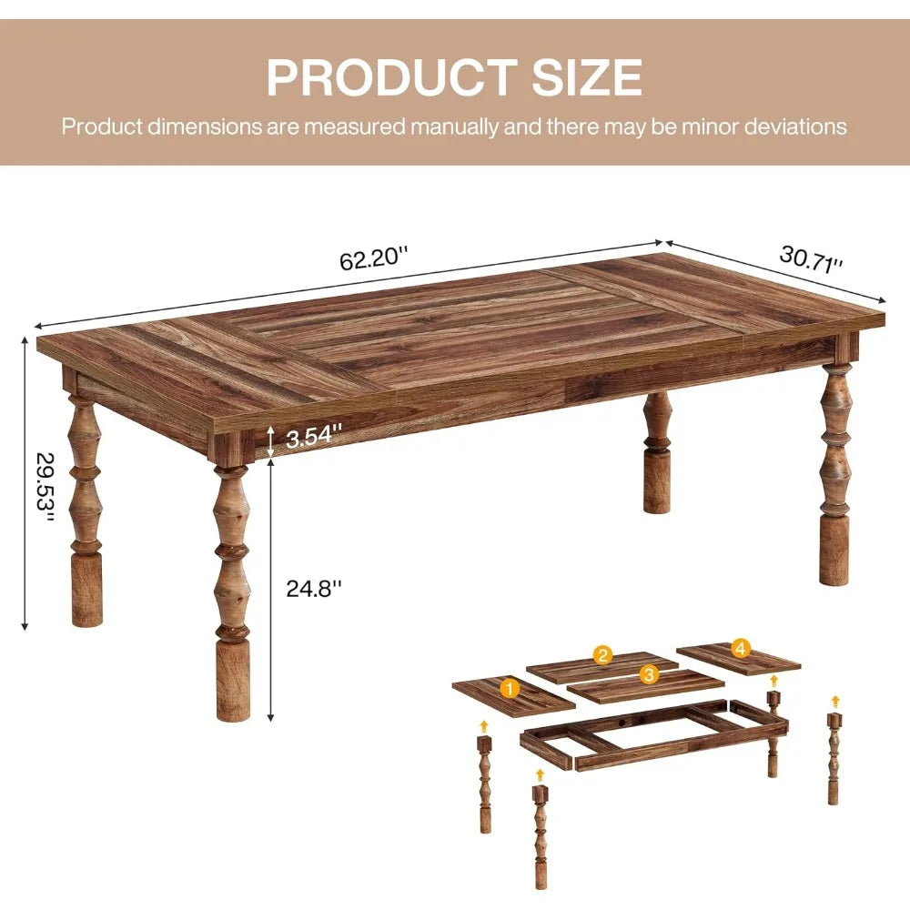 Large Executive Office Desk 62 Inch Farmhouse Modern Writing Table