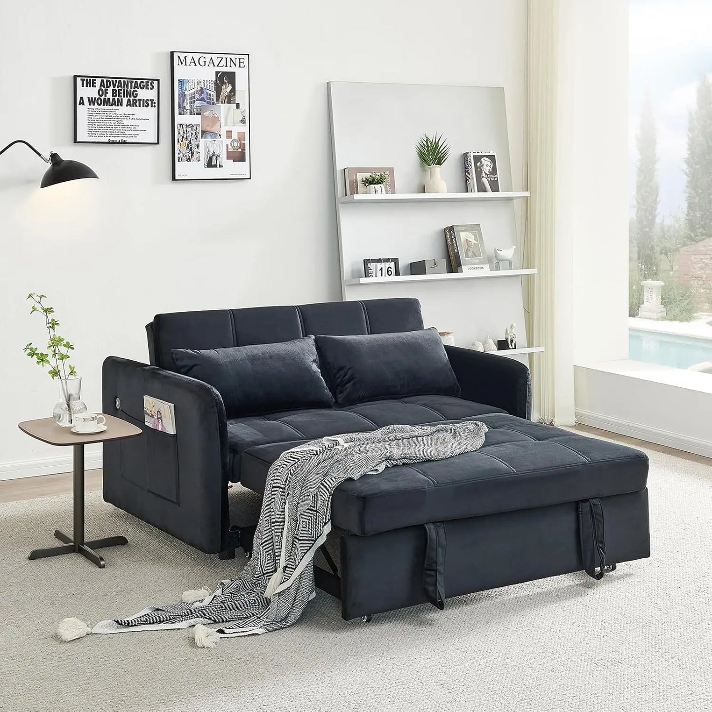 Ljustra Twin Size Sofa Bed Convertible Sleeper for Small Spaces