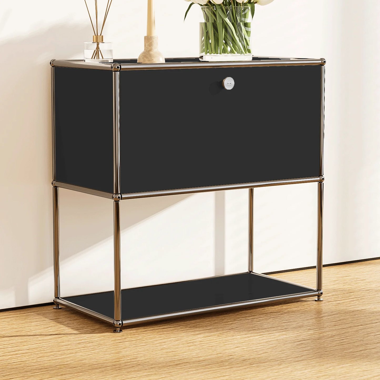 Black TV Stand Storage Cabinet Modern Nordic Furniture Nightstand