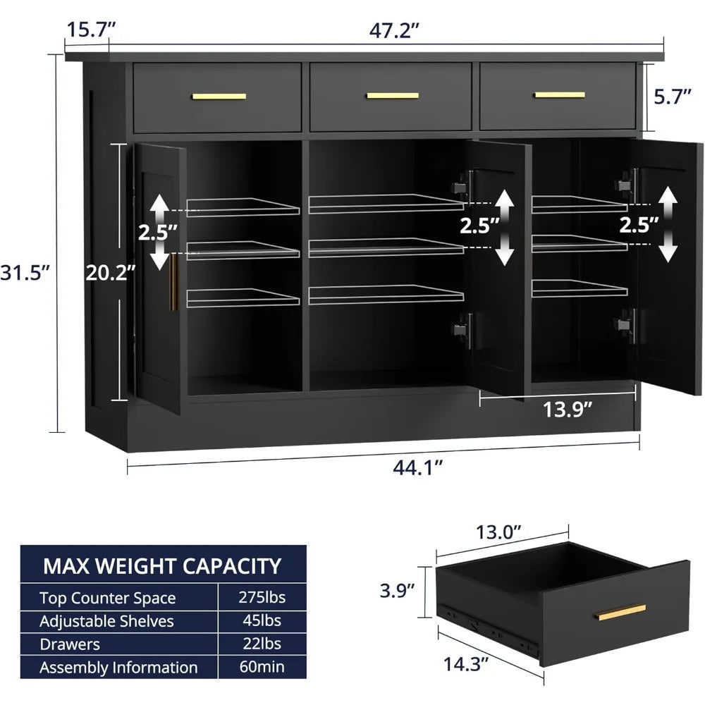 Buffet Cabinet Storage Sideboard Kitchen Accent Console Table