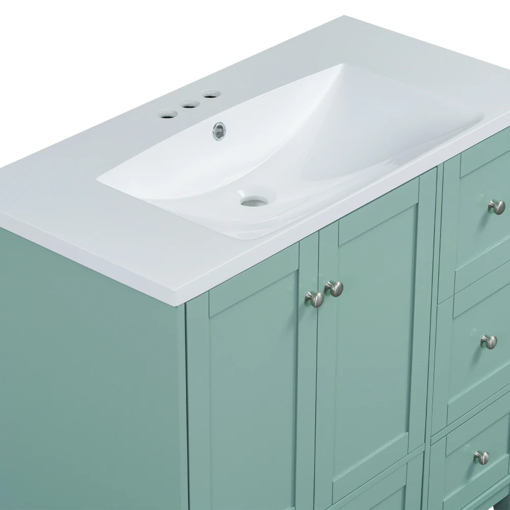 36 Inch Modern Bathroom Vanity with USB Charging and Ample Storage
