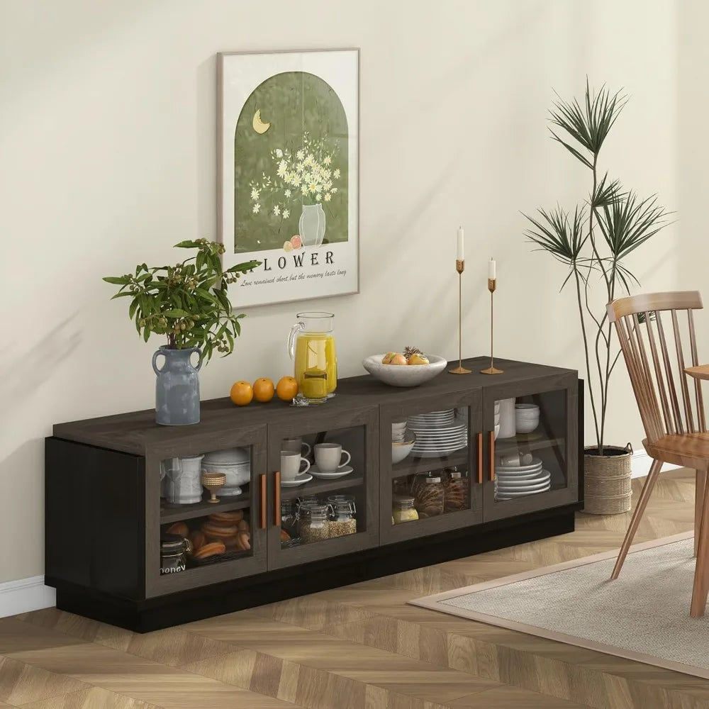 Large TV Stand for 75 Inch TVs Modern Entertainment Center with Storage