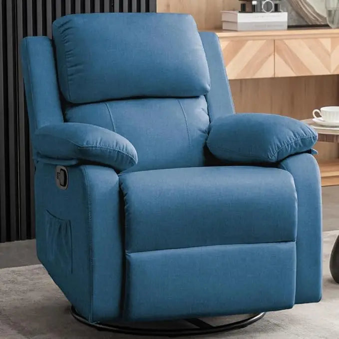 360 Swivel Rocker Recliner Chair for Small Spaces Upholstered Glider
