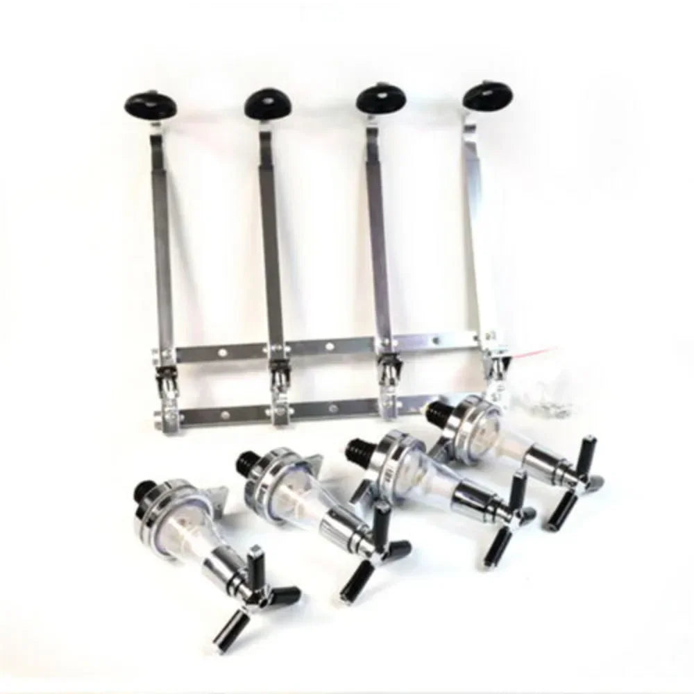 Wall Mounted 4 Bottle Dispenser Whiskey Rack Holder Wine Cocktail Shelf