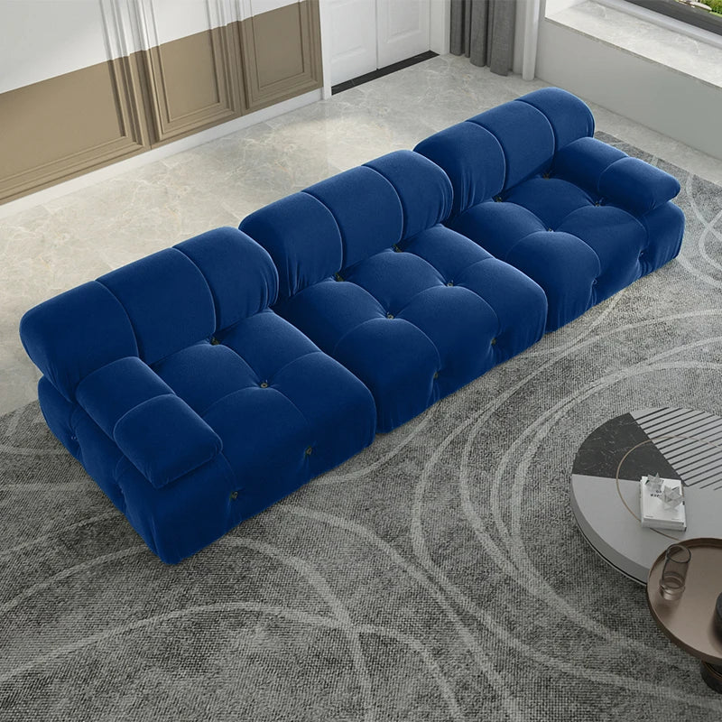 Ljustra 104" Modern Velvet Modular Sectional Sofa, Convertible, Minimalist, 3 Seats