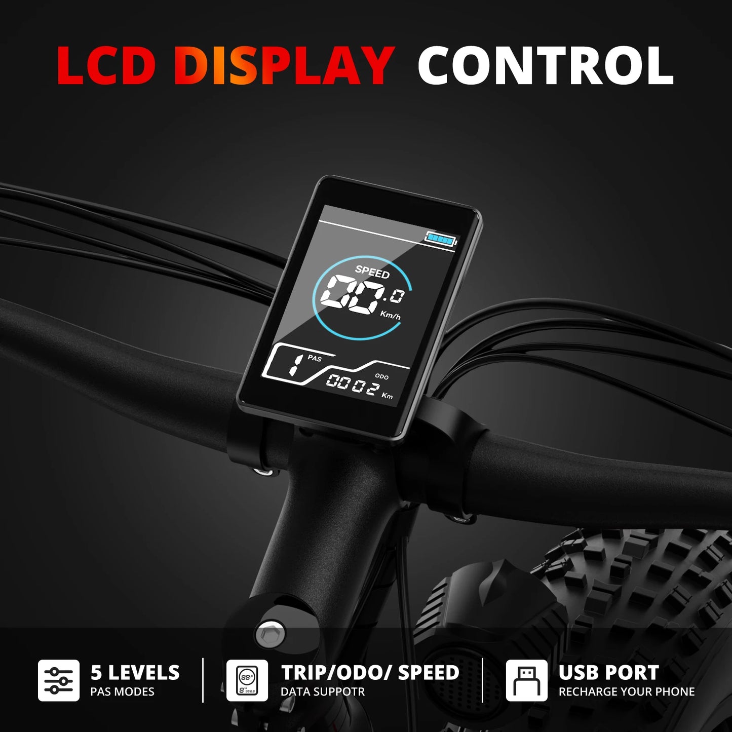 Ljustra AMYET EB26 Electric Bike 1500W 28mph Adult Mountain Bike