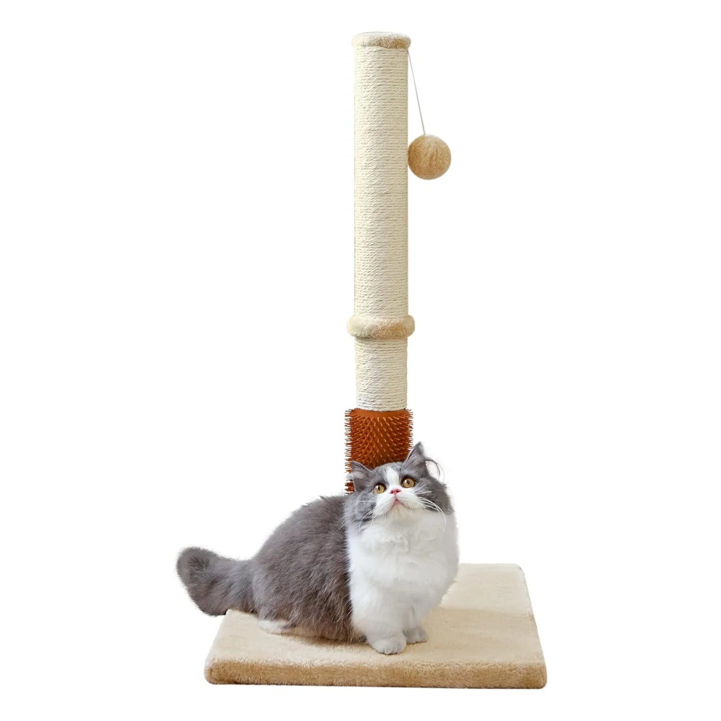 32 Inch Tall Cat Scratching Post with 2 Hanging Balls for Indoor Cats