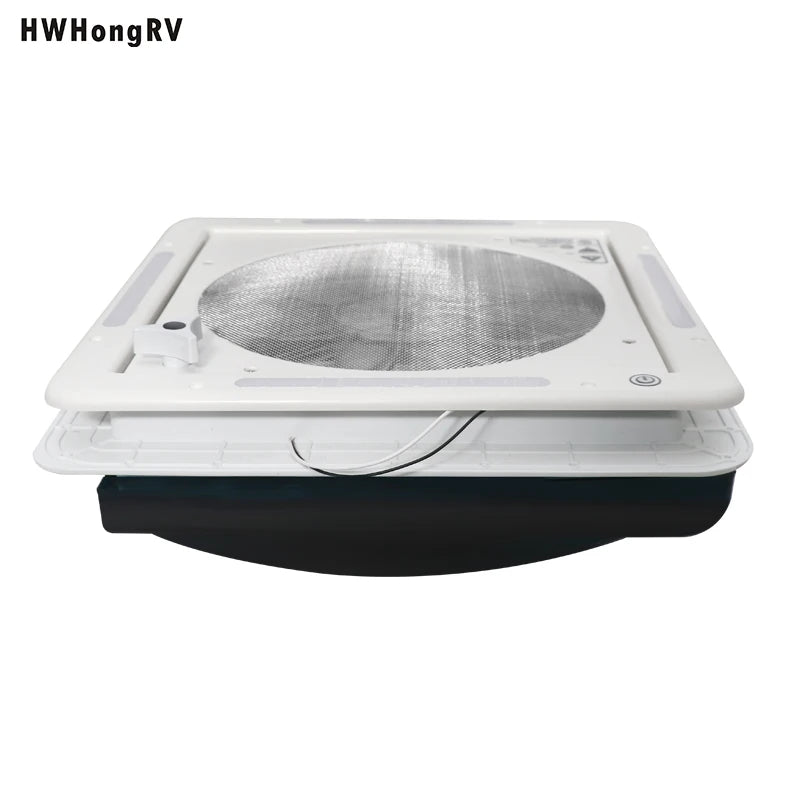 Ljustra RV Vent Fan With LED Light 5-Speed Reversible DC 12V Trailer