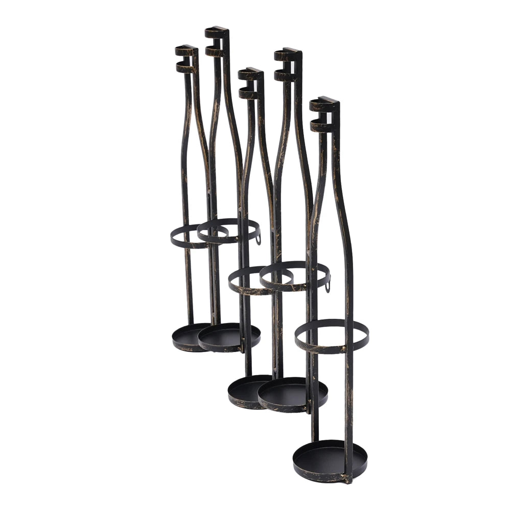 Wall Mounted Wine Rack Metal Hanging Organizer for Kitchen Bar Decor