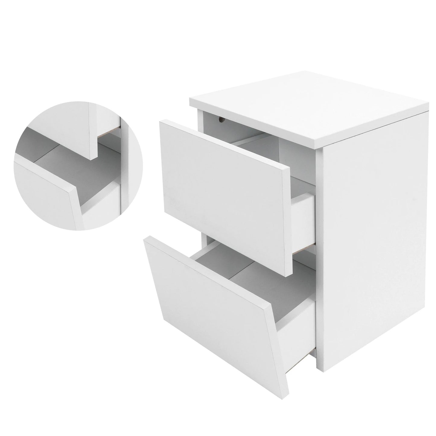 Bedside Table with 2 Drawers Modern Night Stand Home Bedroom Furniture