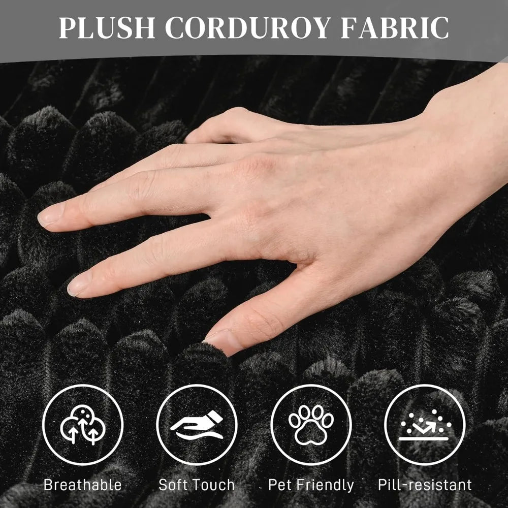 Ljustra 107" Modular Cloud Sectional Sofa Deep Seat Corduroy L-Shaped Couch