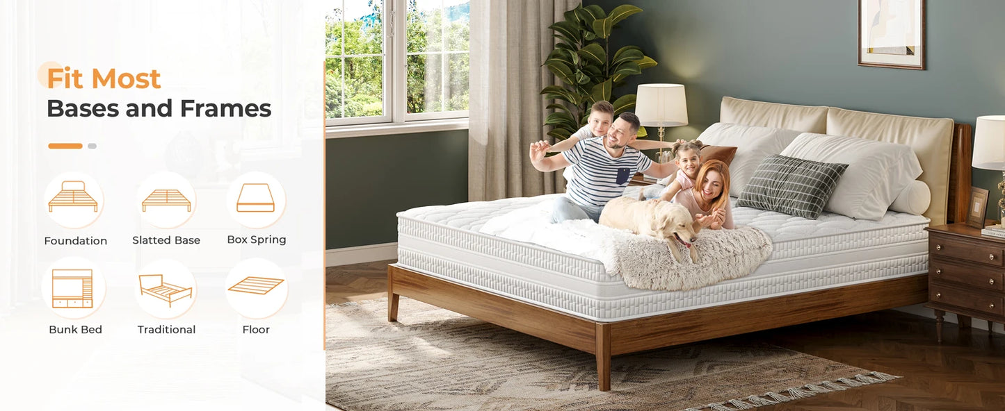 Ljustra Hybrid Queen Size Mattress Gel Memory Foam Pocket Spring