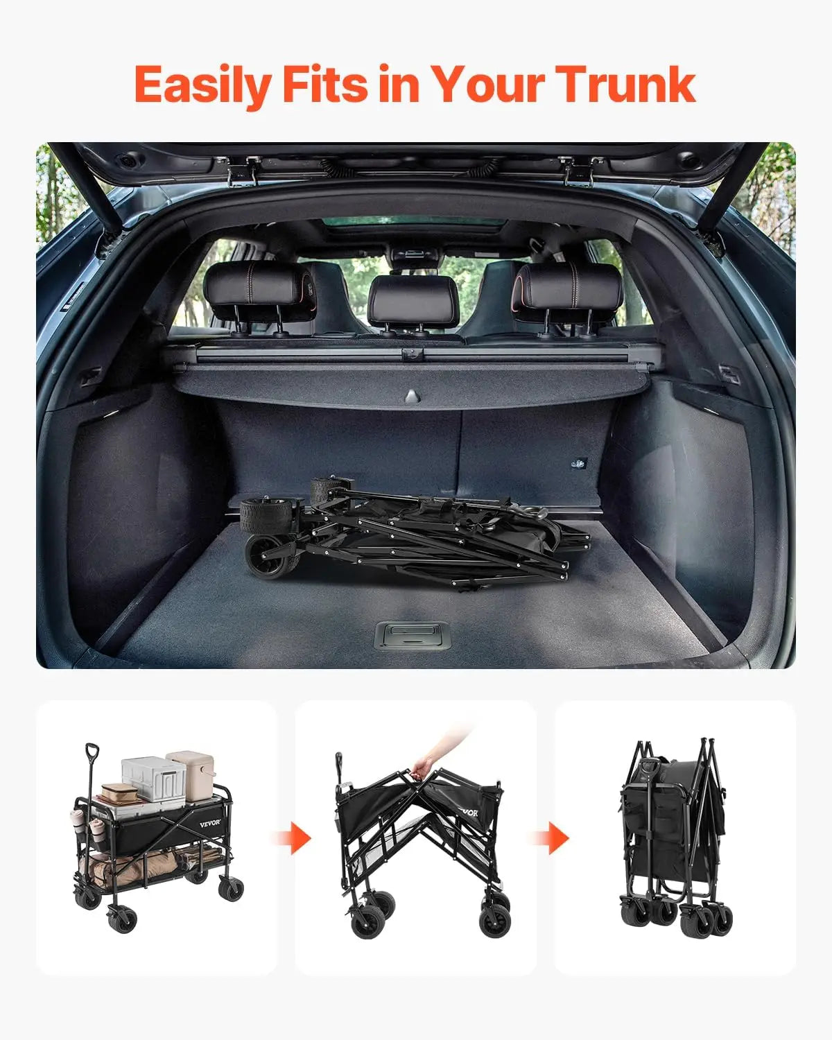 Large Collapsible Double Decker Wagon Heavy Duty Beach Cart Utility