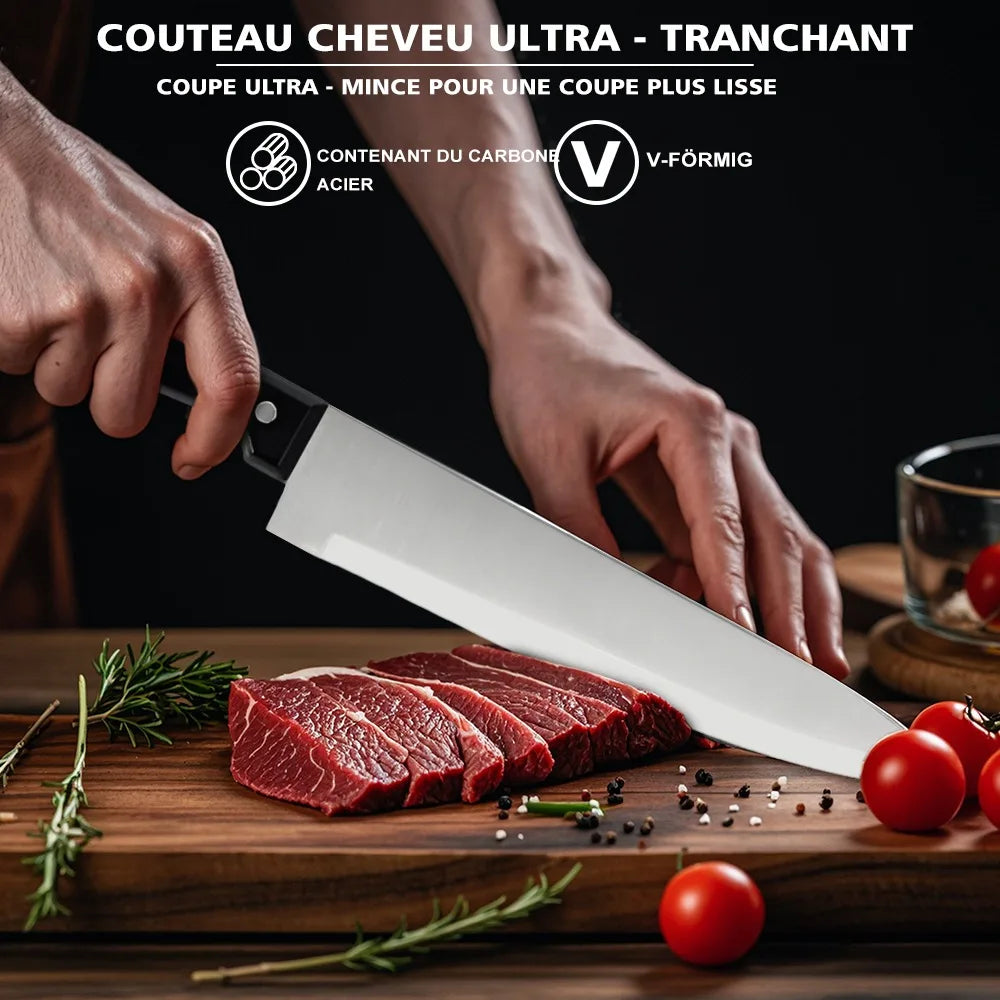 Ljustra 15pcs Chef Knife Set Stainless Steel Kitchen Knife Set with Scissors