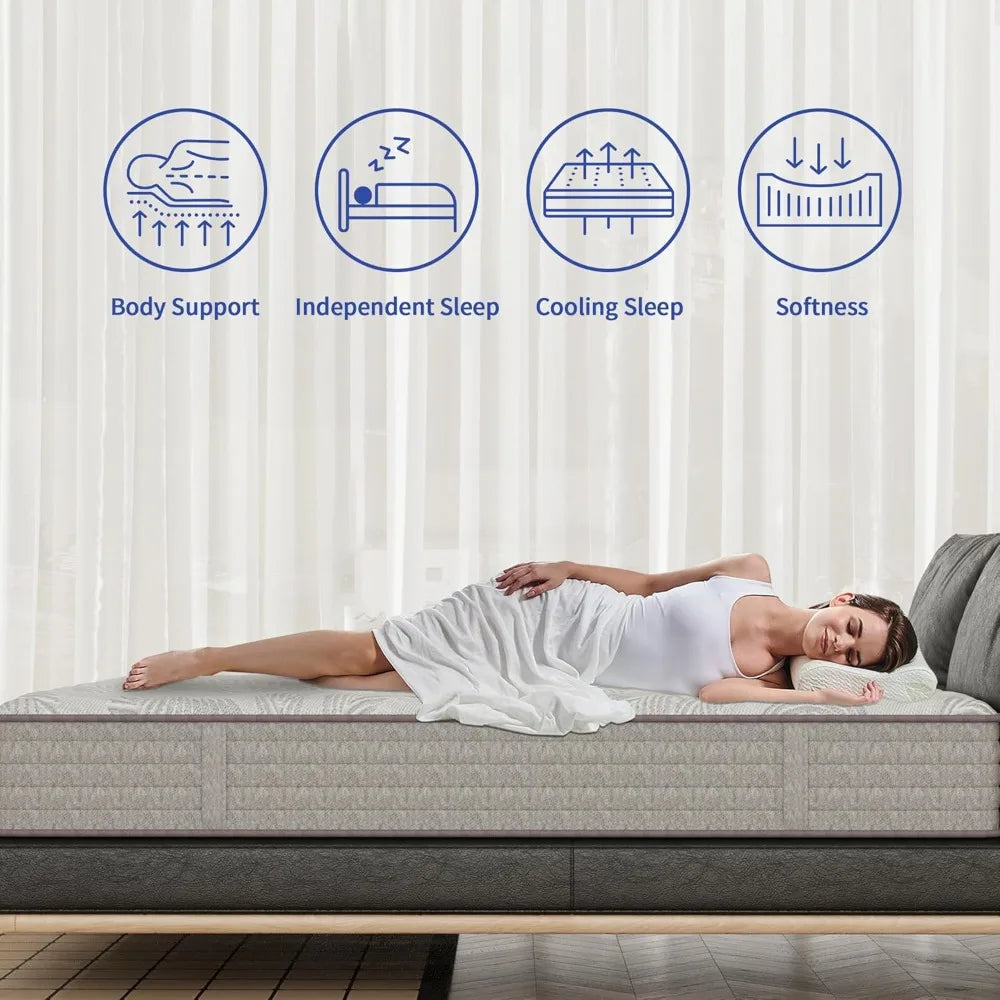 Ljustra Twin XL Memory Foam Mattress 12 Inch Medium Firm Feel