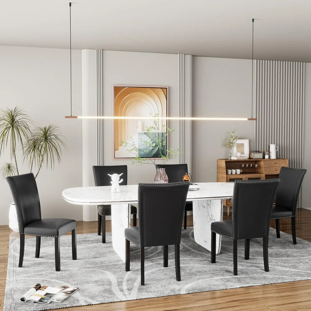 Ljustra Faux Leather Parsons Dining Chairs Set of 2 Modern Kitchen Chairs