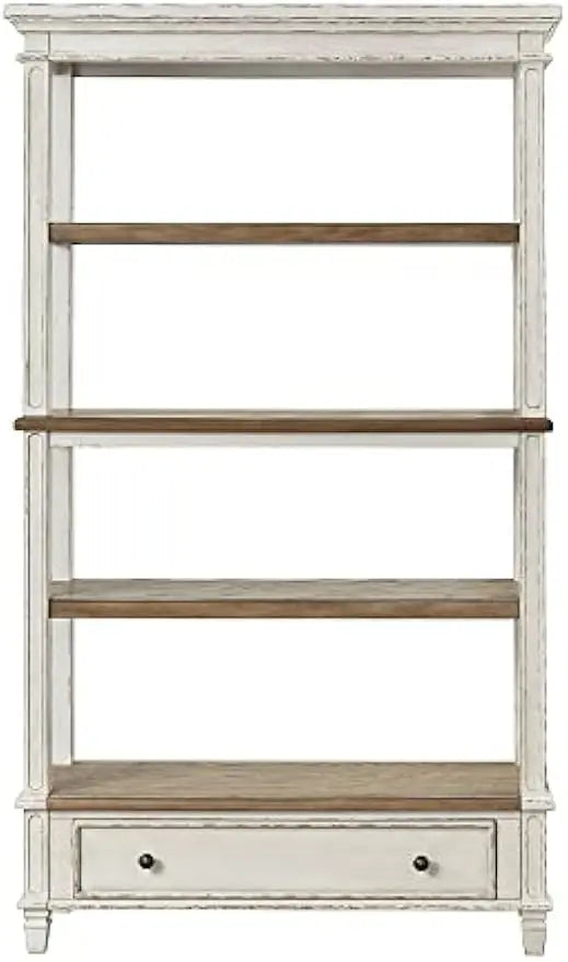 Ljustra Realyn French Country 75 Inch Bookcase with Drawer Bookshelf