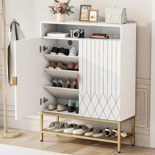 7-Tier Shoe Storage Cabinet Modern Shoe Rack Organizer Freestanding