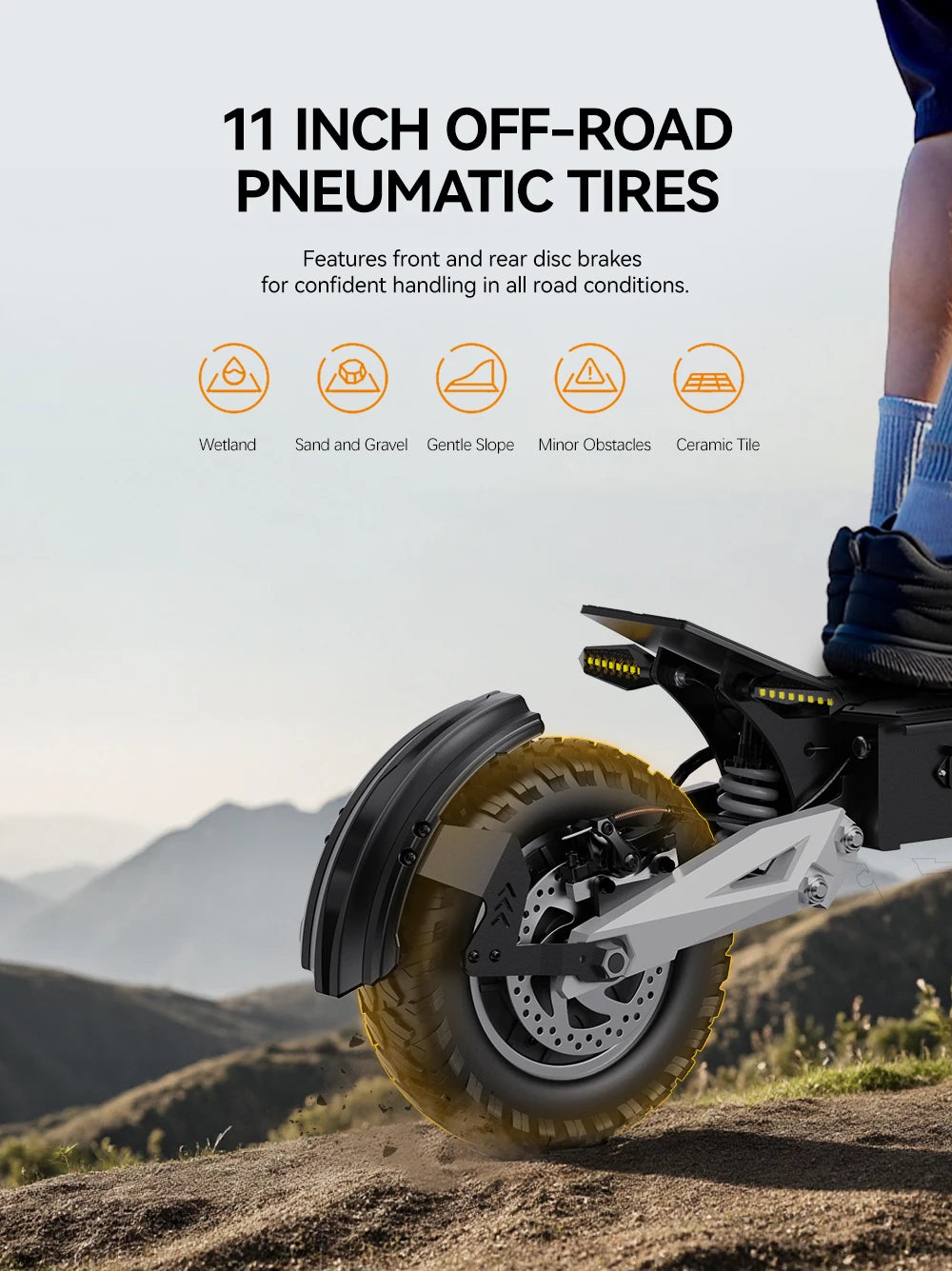 Ljustra Electric Scooter 31mph 900W Off-Road Adult E-Scooter