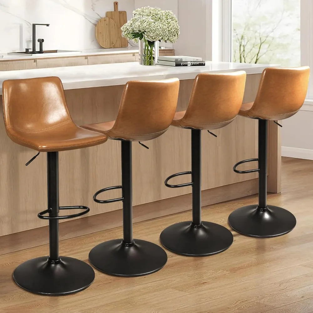 Adjustable Swivel Bar Stools Set of 4 Kitchen Counter Height Stools