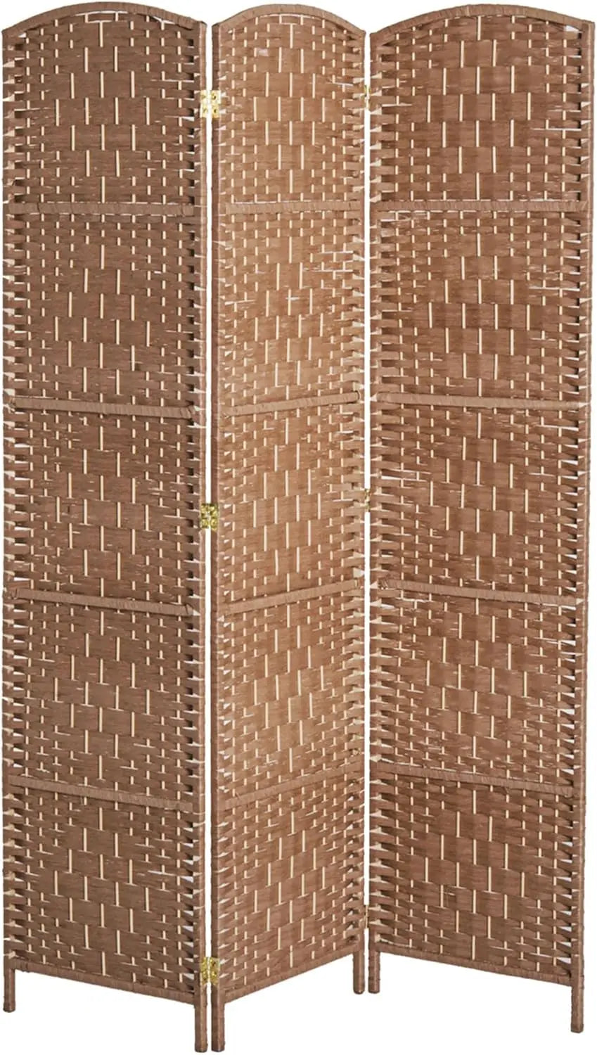 Room Divider 6 Panel Folding Privacy Screen Wicker Weave 6FT Tall