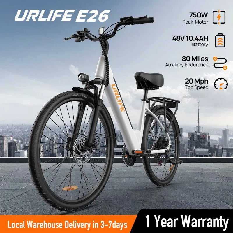 Peak 750W Electric Bike Adults 48V 10.4Ah Removable Battery 20MPH