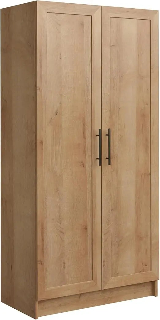Natural Oak Tall Accent Kitchen Pantry Storage Cabinet Buffet