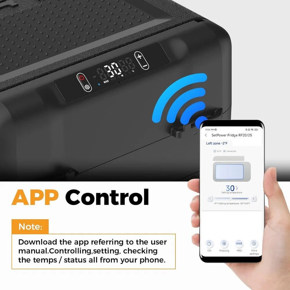 Ljustra RF25 12V Portable Electric Refrigerator Car Cooler 27 Quart