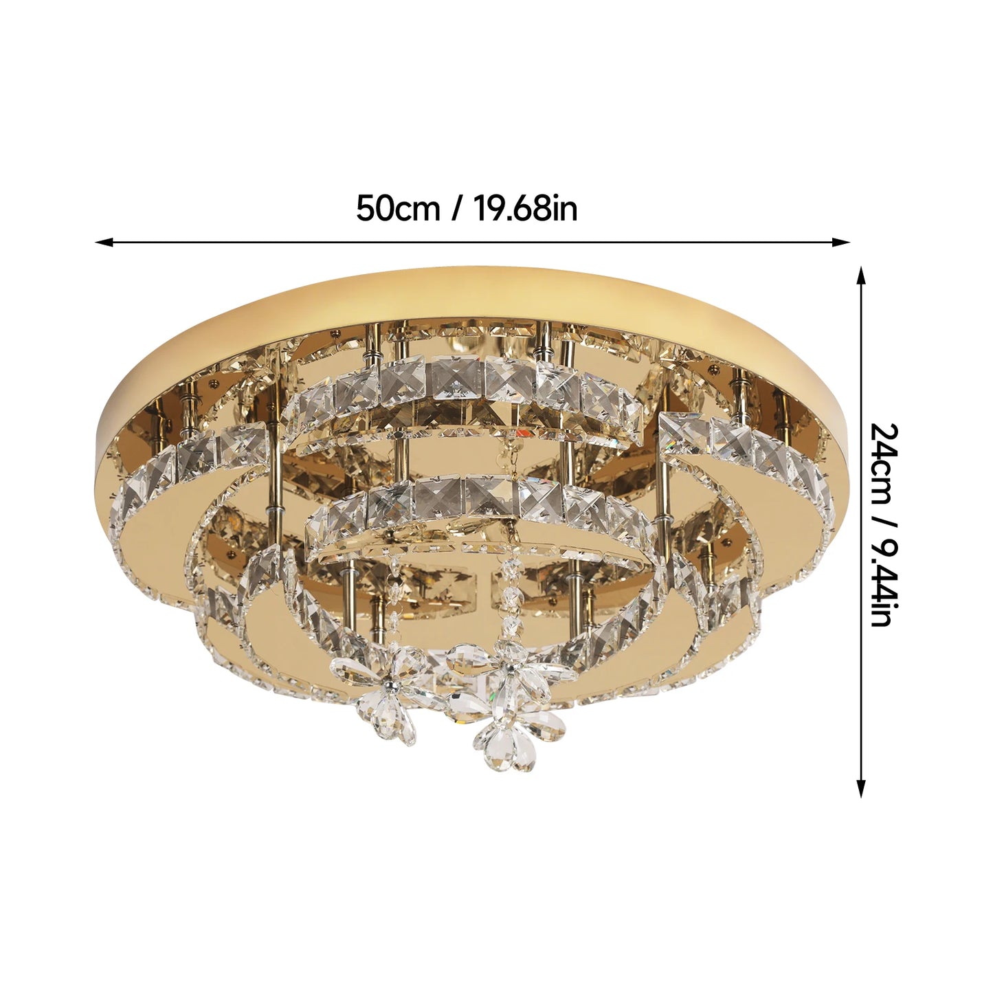 Modern Crystal Drop Chandelier LED Ceiling Light Home Decor