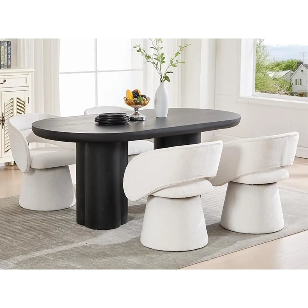 Swivel Barrel Dining Chairs Set of 2 Mid Century Modern Accent Armchairs