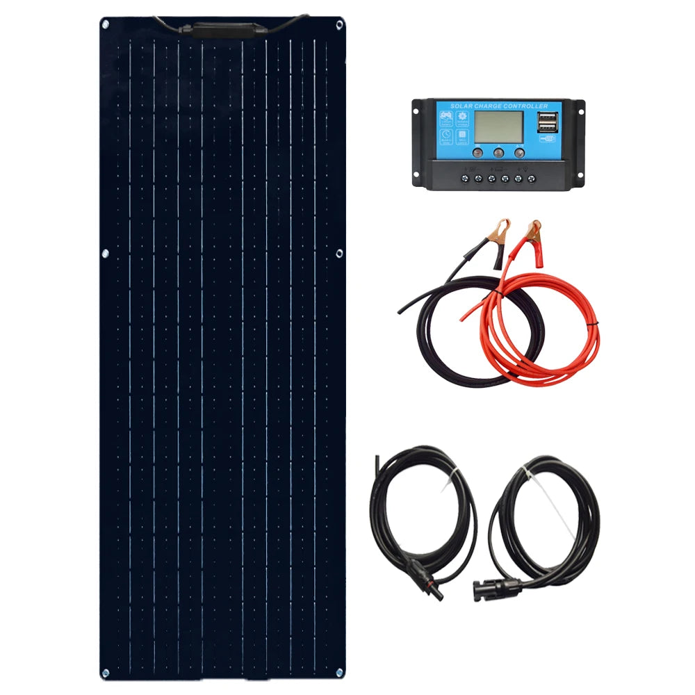 Ljustra 12V 50W Flexible Solar Panel Charger for Car Boat Home Camper