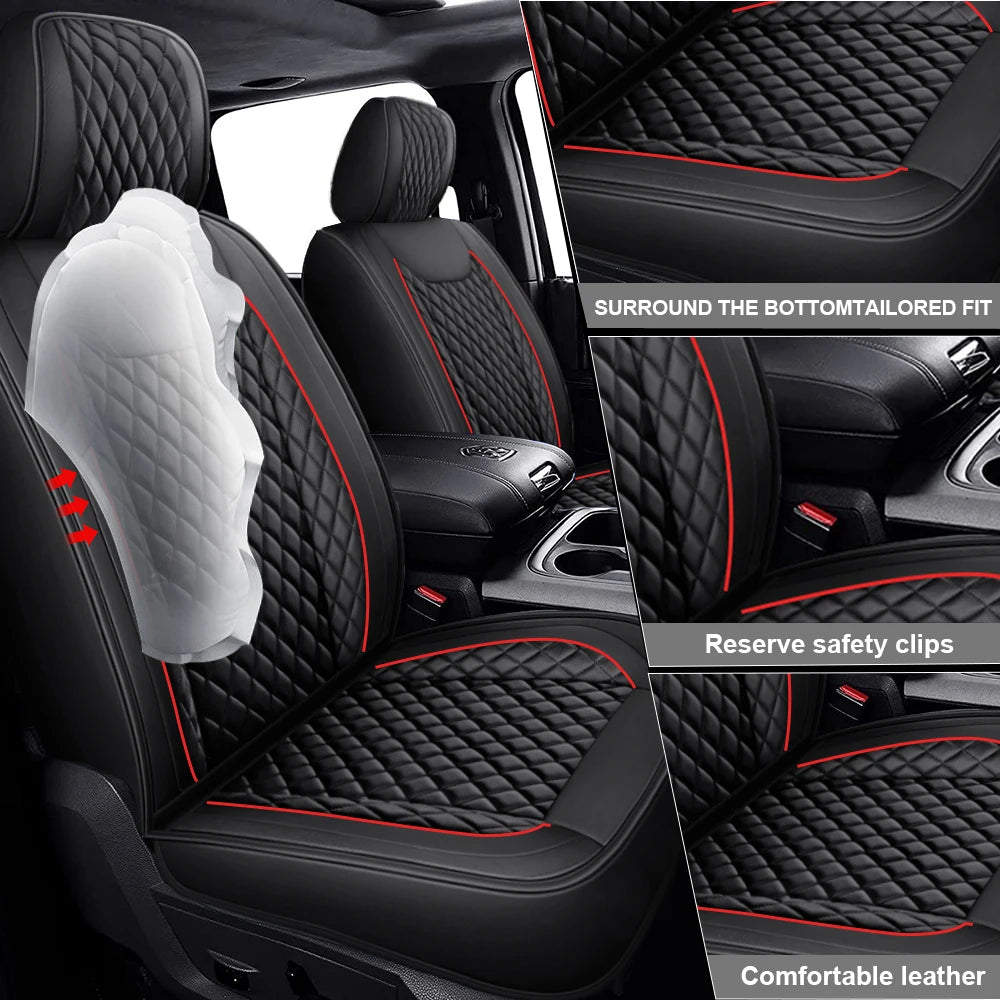 Deluxe PU Leather Car Seat Covers for Dodge Ram 2009-2021 1500 2500 3500